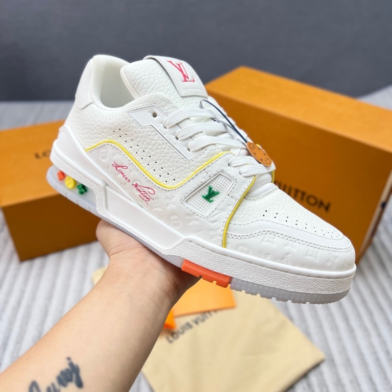 Louis Vuitton Trainer Retro Basketball-Inspired Sneakers with Mixed Materials - LY00430