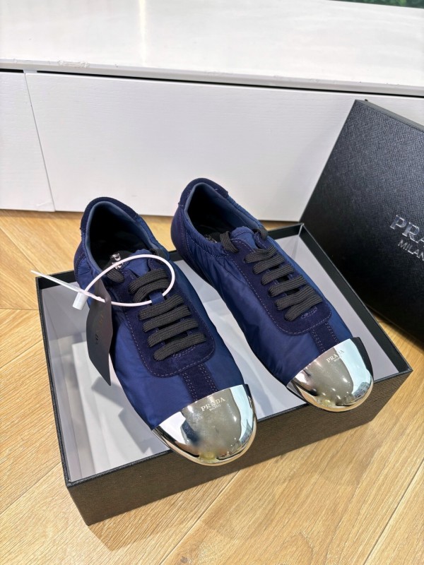 Prada Metal Toe Thin Sole Trainer Casual Shoes - LY00280