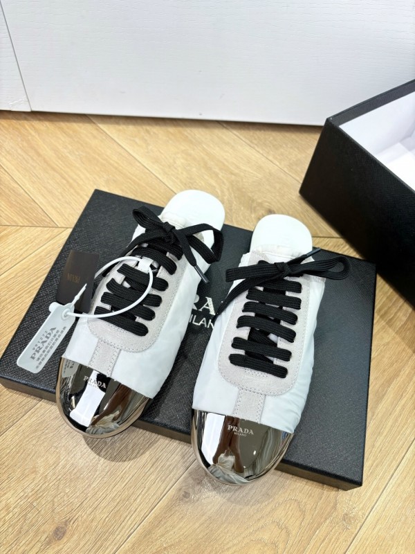 Prada Metal Toe Thin Sole Trainer Casual Shoes - LY00270
