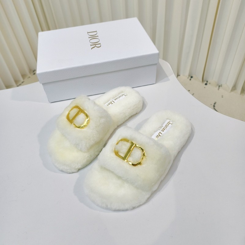 Dior Metal Buckle Wool Slippers Collection - LY00280