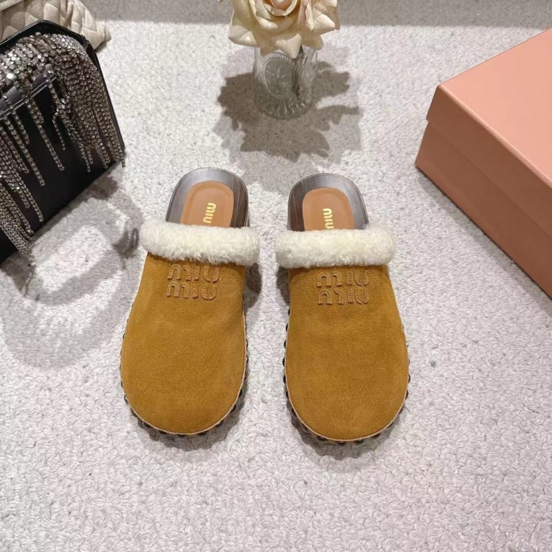 Miu Miu Cotton Shoes Sandals 2025 SS Collection Unique Washing Process - LY00260
