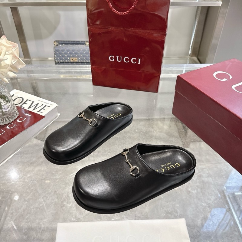 Gucci Camel Suede Horsebit Women's Barefoot Mules - LY00240