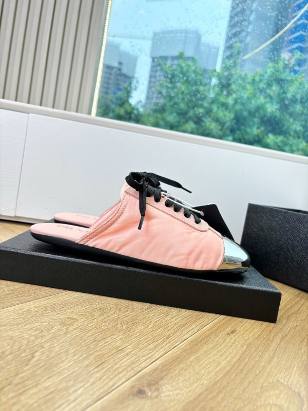 Prada 2025 SS Metal Toe Thin Sole Trainer Casual Shoes - LY00270