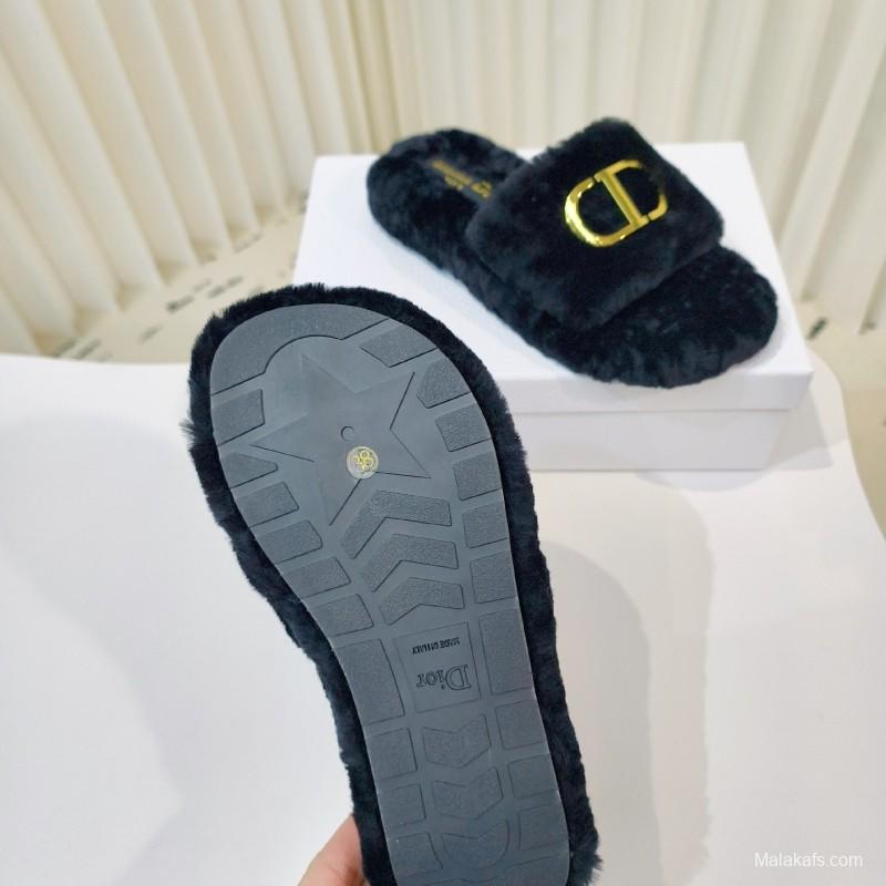 Dior Metal Buckle Wool Slippers Series - LY00280