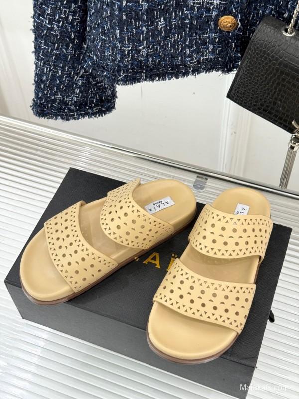Alaia Spring Summer 2025 Laser Cutout Casual Sandals - KFY00260