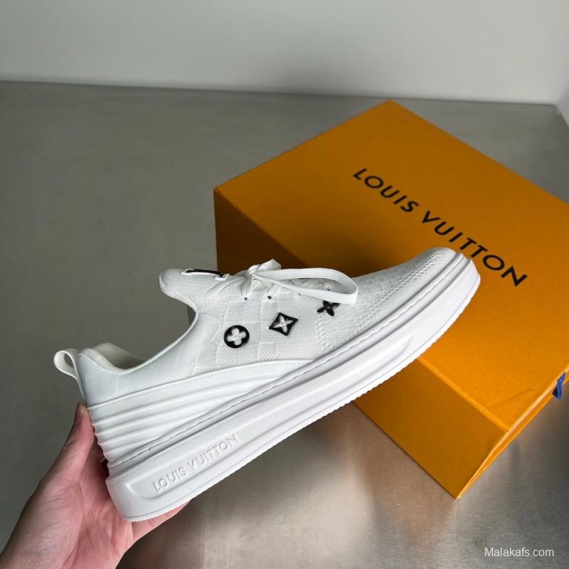 Louis Vuitton Beverly Hills Monogram Knit Sneakers with Imported IP Foam Sole - YC