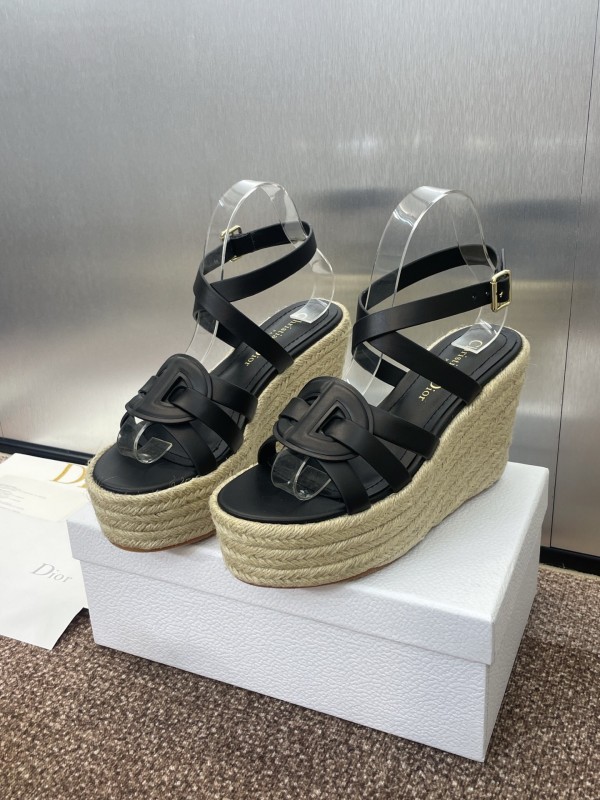 Dior D-Club Jelly Color Hollow Layered Cross Strap Platform High Heel Women's Shoes - KFY00290