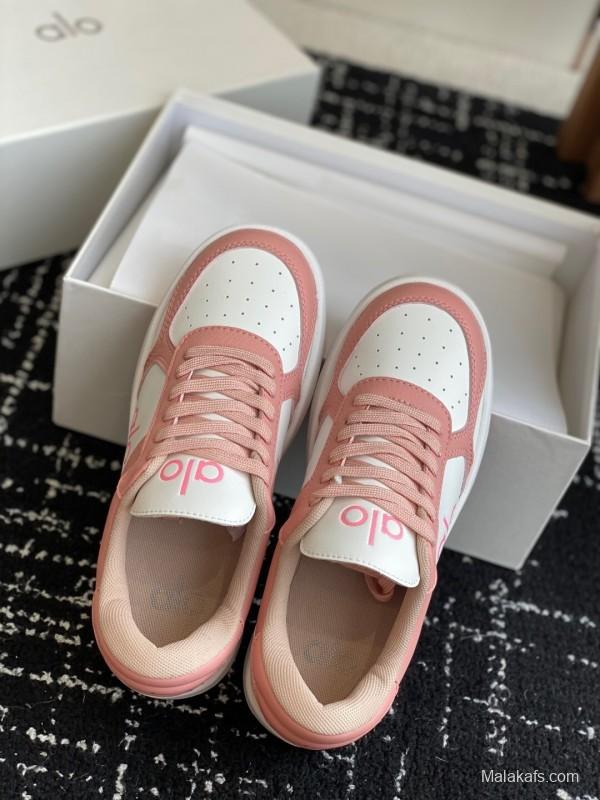 Alo 2025 SS Two-Tone White Sneakers Platform Comfort Casual Shoes - KFY00280