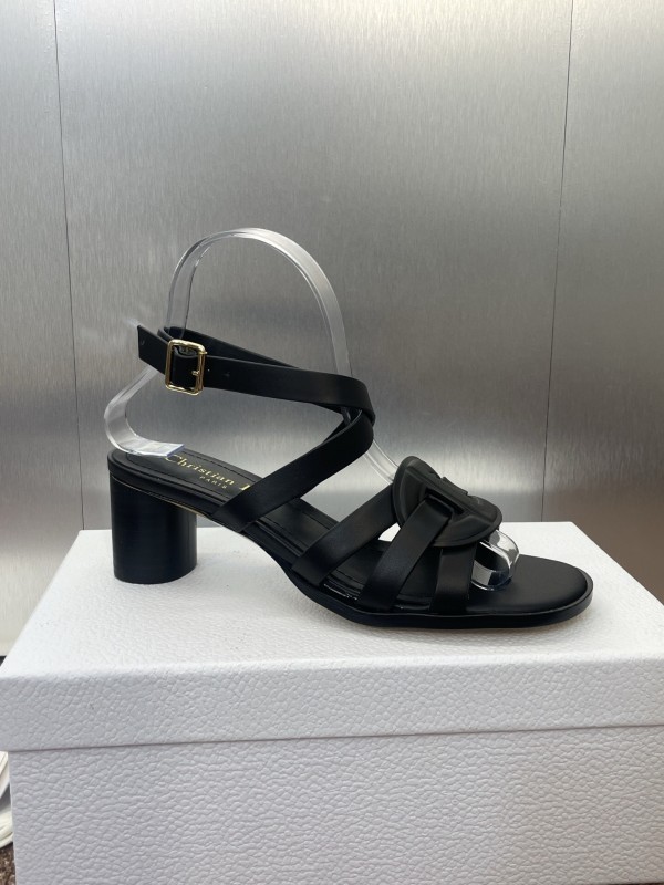 Dior D-Club Jelly Color Hollow Layered Cross Strap Mid Heel Women Shoes - KFY00290