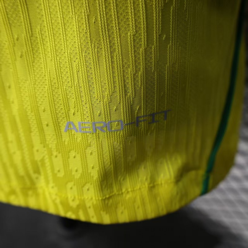 Player Version 2026 Brazil Home Yellow with Vertical Stripe Pattern Jersey