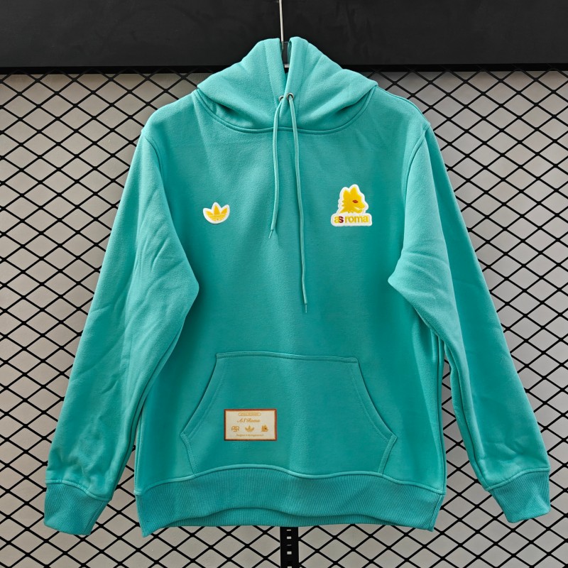 25/26 Adidas x AS Roma Retro  Embroidered Logo Hoodie 9 Colors