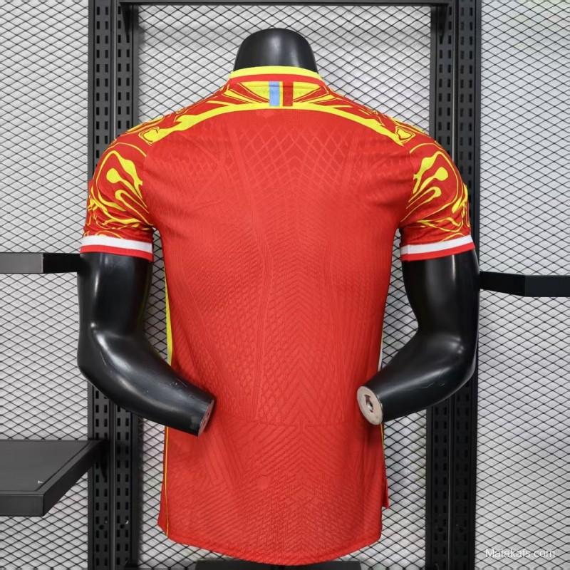 Player Version 2026 DR Congo Away Red Yellow Flame Jersey