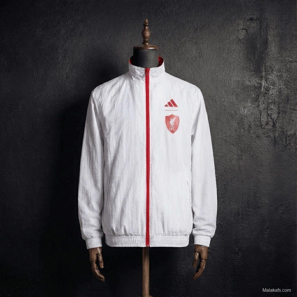 2026 Liverpool Red And White Reversible Full Zipper Jacket