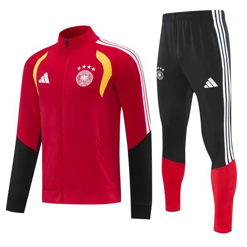 26/27 Germany  Red Full Zipper Jacket Tracksuit + Long Pants