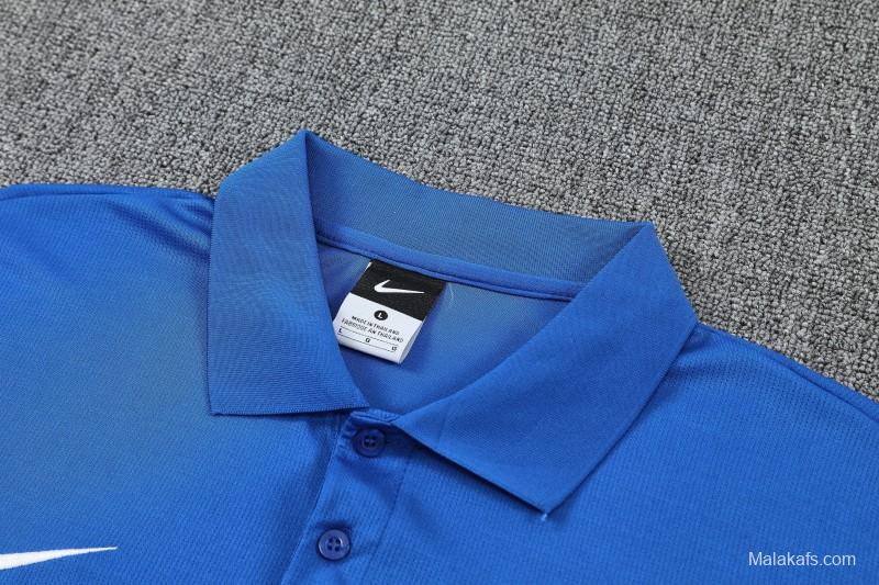 26/27  Atletico Madrid Blue  Polo Training Shirt + Long Pants Tracksuit