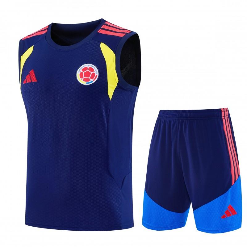 26/27  Colombia Navy Blue Sleeveless Training Vest +Shorts Set