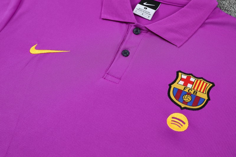 26/27 Barcelona  Purple  Polo Training Shirt + Navy Blue Long Pants Tracksuit