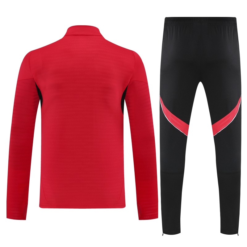 25/26 River Plate Red Half Zipper Jacket Tracksuit + Black Long Pants