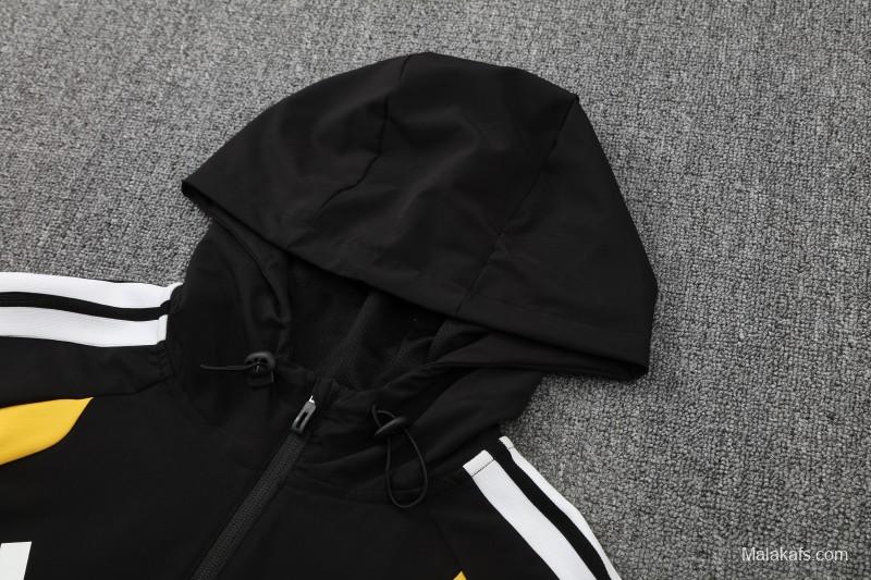 26/27 Germany Black Full Zipper Jacket Tracksuit + Long Pants