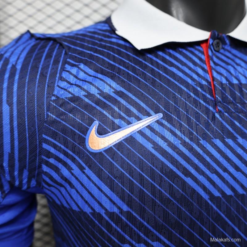 Player Version 2026 France Blue with Diagonal Stripe Pattern Special Edition Jersey