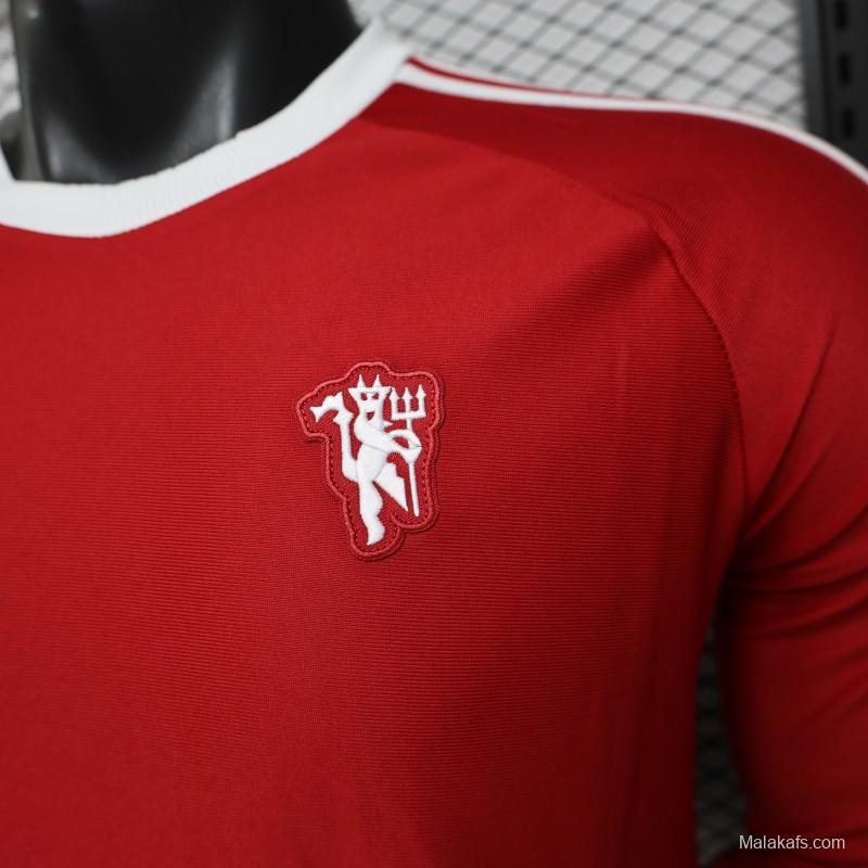 Player Version 2026 Manchester United Red Long Sleeve Adidas Originals Retro Special Edition Jersey