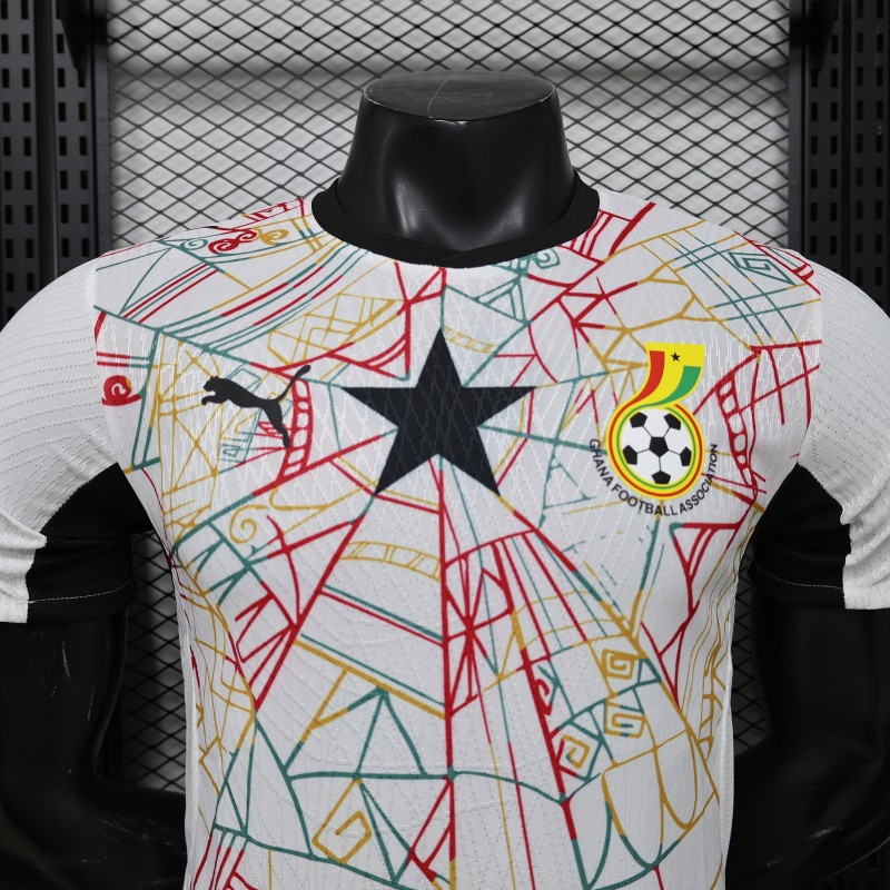 Player Version 2026 Ghana White with Multicolor Pattern Special Edition Jersey