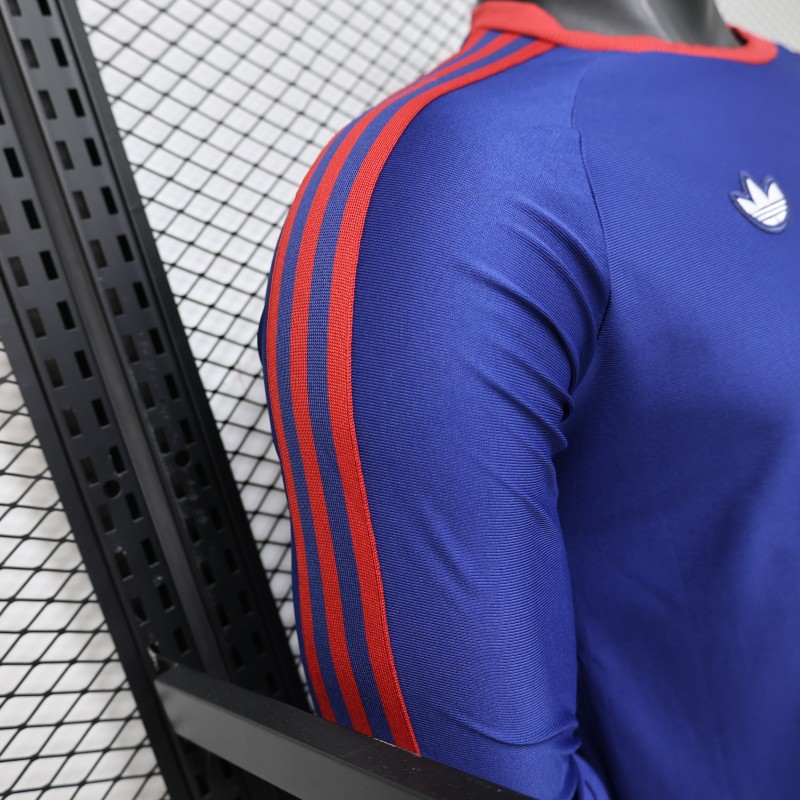 Player Version 26/27 Newcastle United Blue 1990 Vintage Remake  Long Sleeve Away Jersey