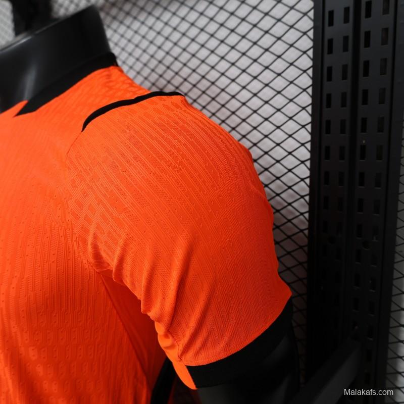 Player Version 2026 Netherlands Orange with Black Side Panel Home Jersey