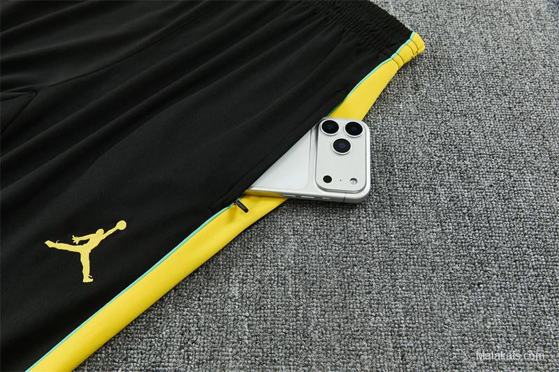 2026 Brazil Black & Yellow Half Zipper Jacket Tracksuit + Long Pants