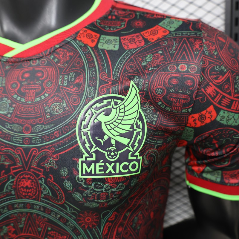 Player Version 2026 Mexico  Black with Aztec Calendar & Day of the Dead Special Edition Jersey