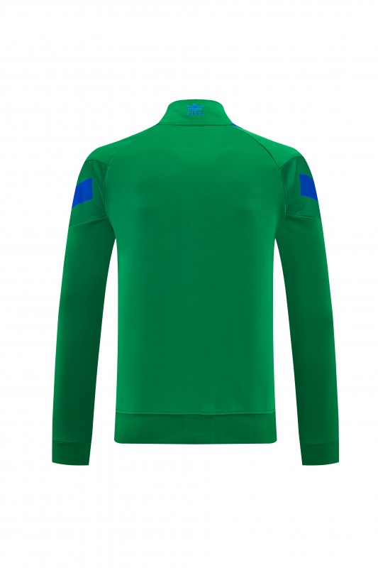 26/27 Adidas Originals Green  Full Zipper Jacket Tracksuit + Royal Blue  Long Pants