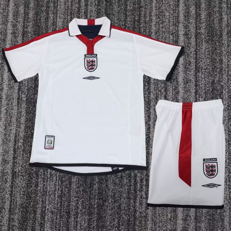 Retro 2003/04 Kids England White Home Jersey