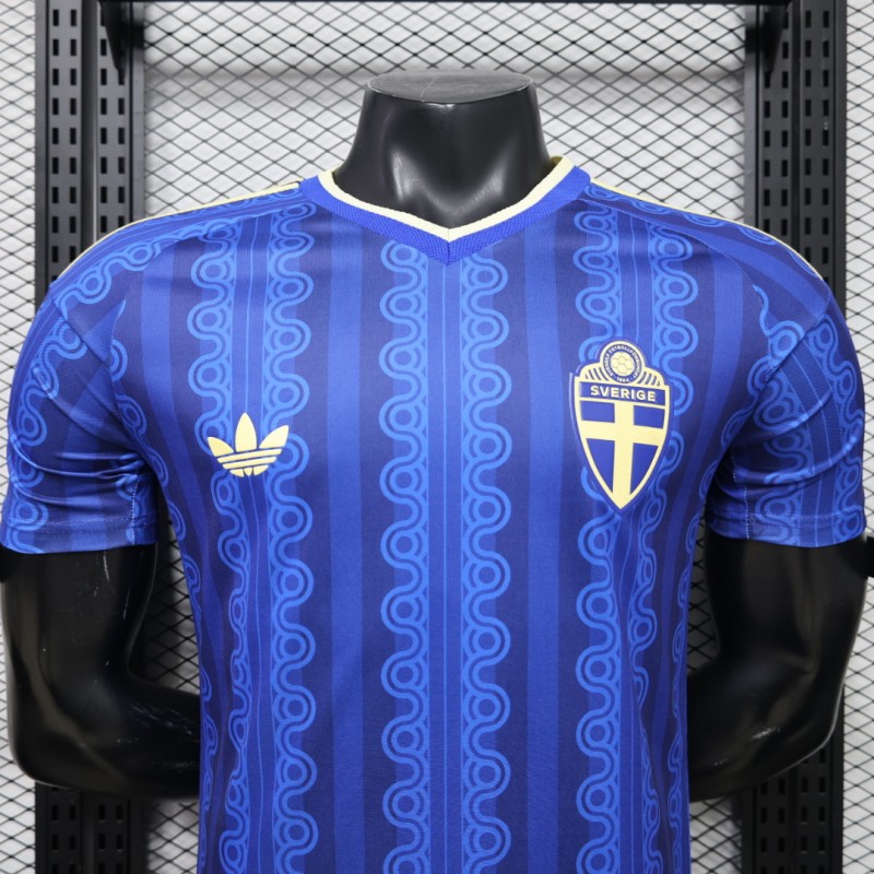 Player Version 2026 Sweden Blue with Tonal Chain Stripe  Away Jersey