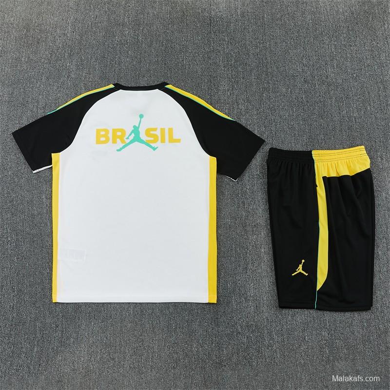 26/27 Brazil Away White Short Sleeve + Soccer Shorts