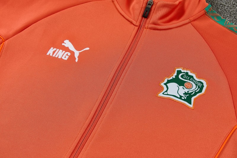 26/27 Côte d'Ivoire Orange Full Zipper Jacket Tracksuit + Long Pants