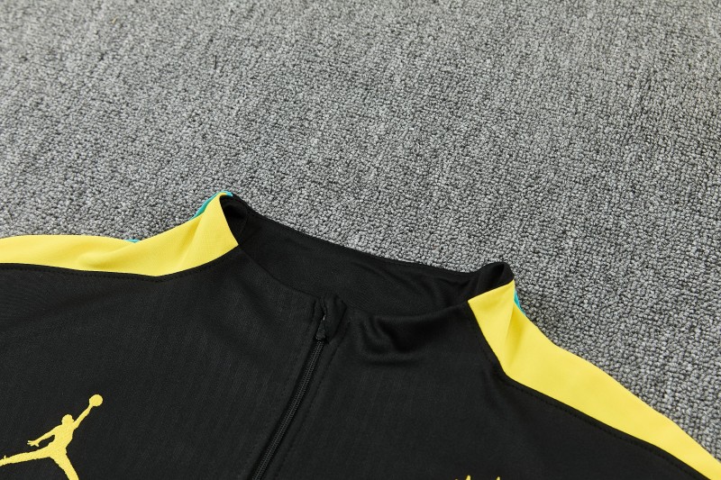 26/27 Brazil Black Half Zipper Jacket Tracksuit + Long Pants