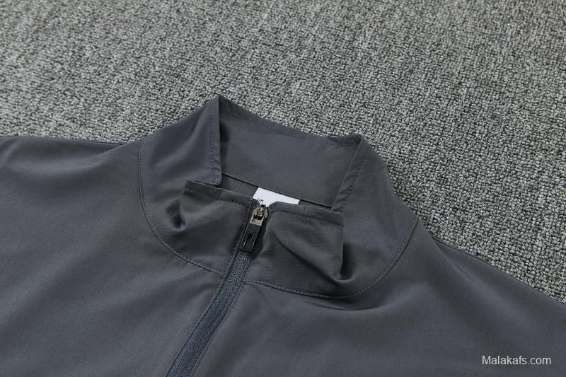 26/27 Inter Milan Grey & Black Full Zipper Jacket Tracksuit + Long Pants