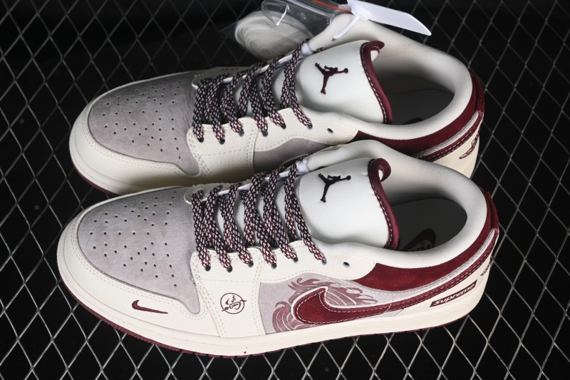 Nike Air Jordan 1 Low Dior Collaboration Premium Custom Low-Top Retro Basketball Shoes - LD8888-014