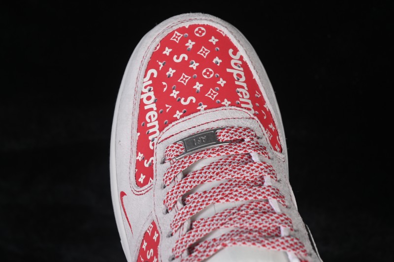 Nike Air Force 1 '07 Low Red and White Patchwork Casual Sneakers - JP2026-131