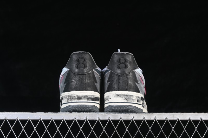 Nike Air Force 1 '07 Low Casual Sneakers with Gray-Pink Lucky Charm Design - YD2425-880