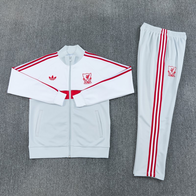 26/27 Liverpool  Grey Full Zipper Jacket Tracksuit + Long Pants