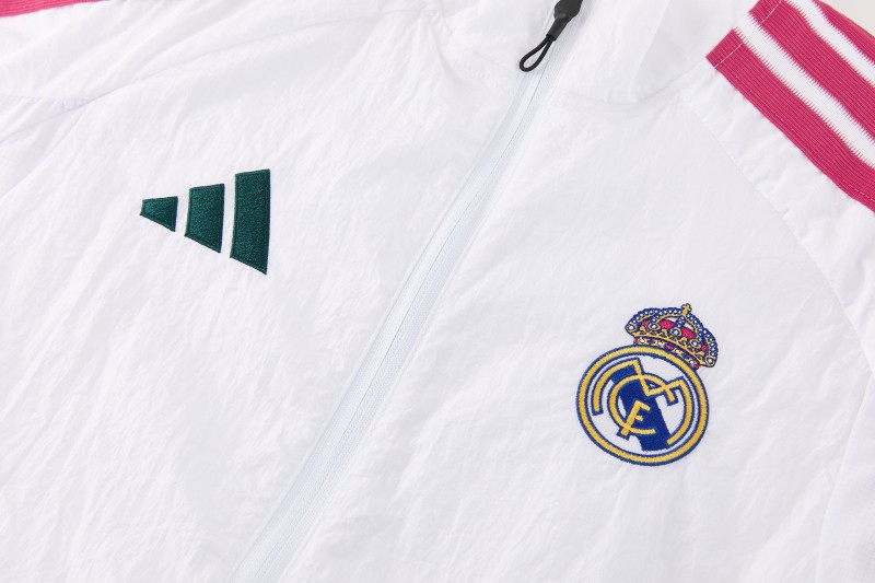 26/27 Real Madrid CF  White Full Zipper  Windbreaker Jacket
