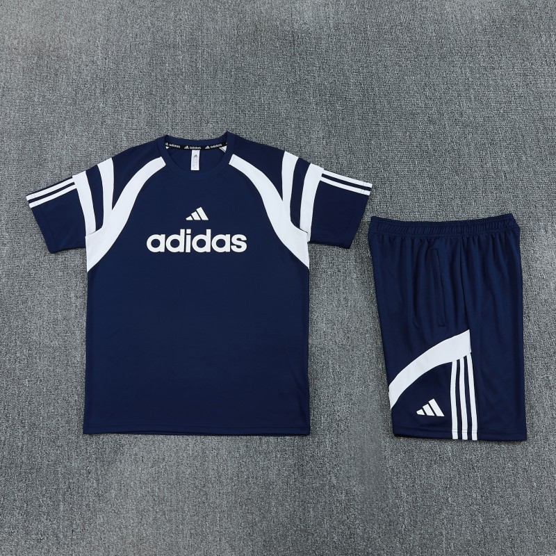 26/27 Adidas 17  Navy Blue Short Sleeve+Soccer Shorts