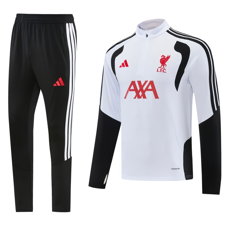 26/27 Liverpool White Half Zipper Jacket Tracksuit + Long Pants