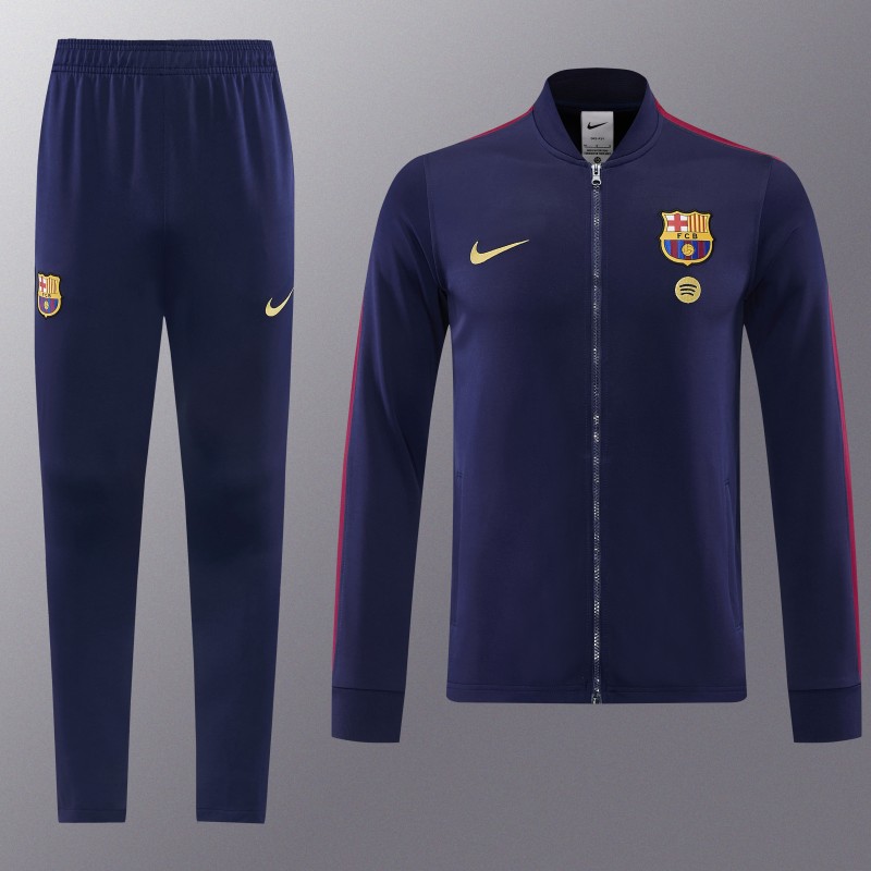 26/27  Barcelona Royal Blue Full Zipper Jacket Tracksuit + Long Pants