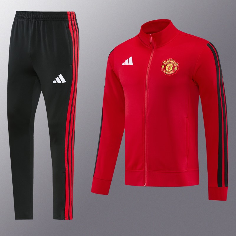 26/27 Manchester United Red Full Zipper Jacket Tracksuit + Long Pants