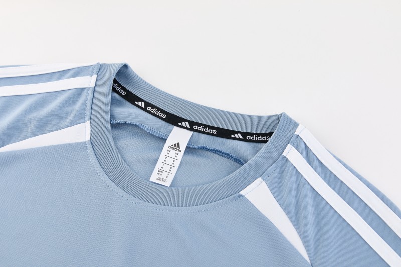 26/27 Adidas 16 Blue Grey Short Sleeve+Soccer Shorts