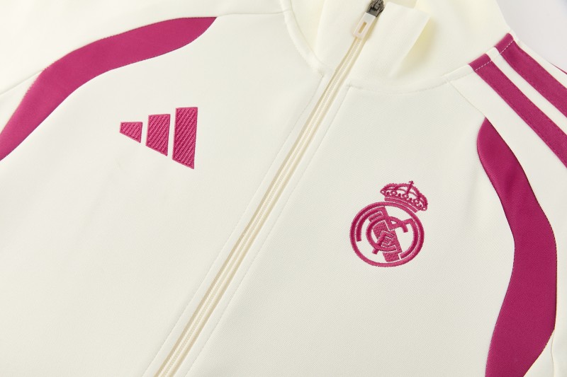 26/27 Real Madrid CF  White Full Zipper Jacket Tracksuit + Long Pants
