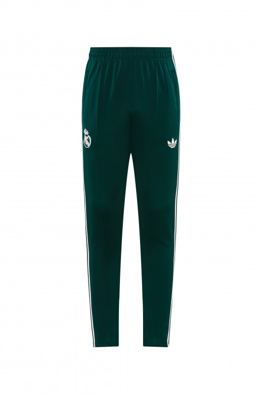 26/27 Real Madrid CF White Full Zipper Jacket Tracksuit + Green Long Pants