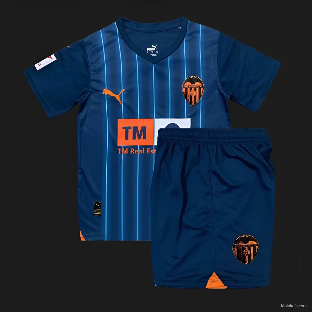 23/24 Kids Valencia Away Blue Jersey